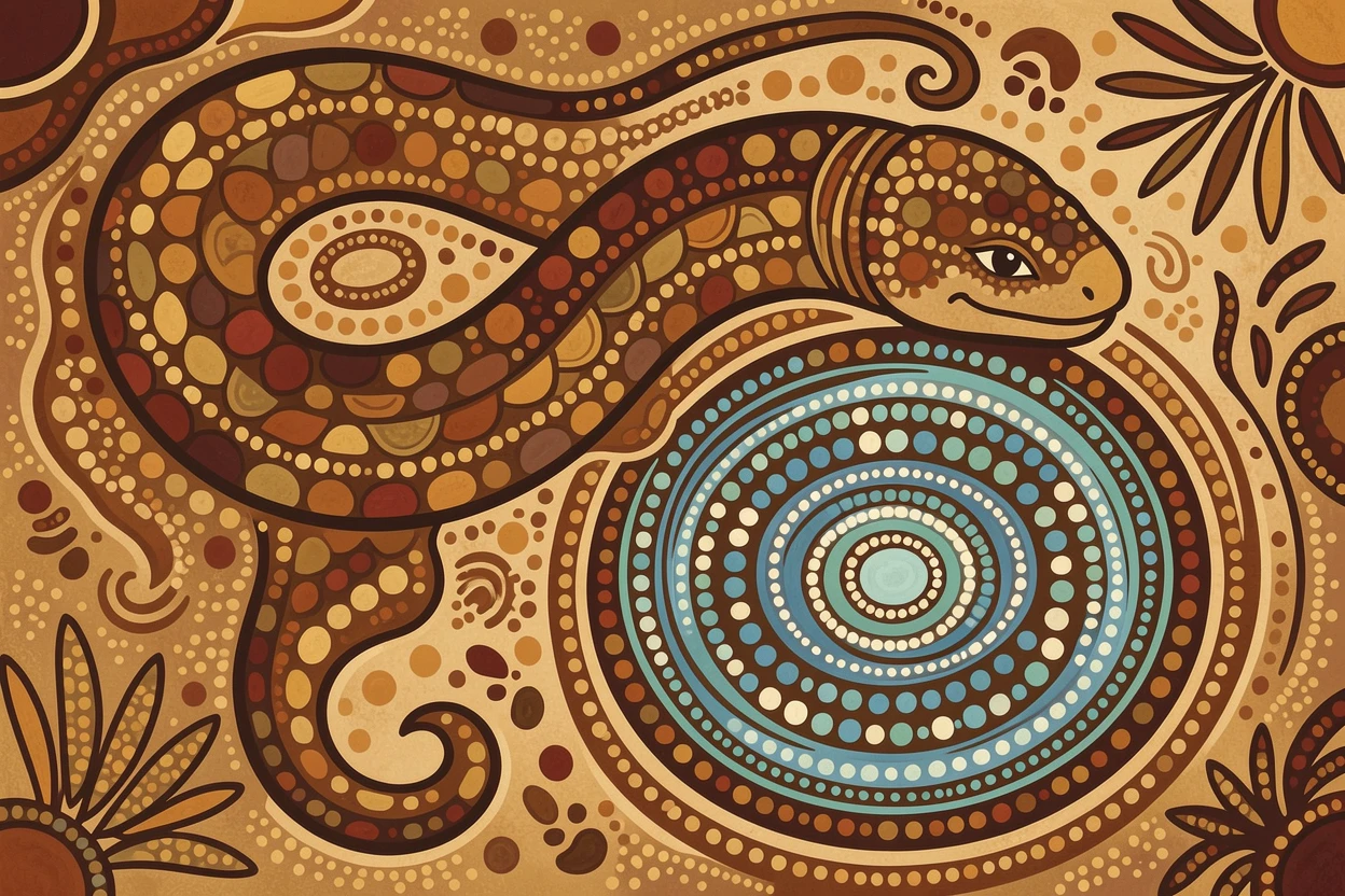 A sea serpent resting beside an enchanted spring