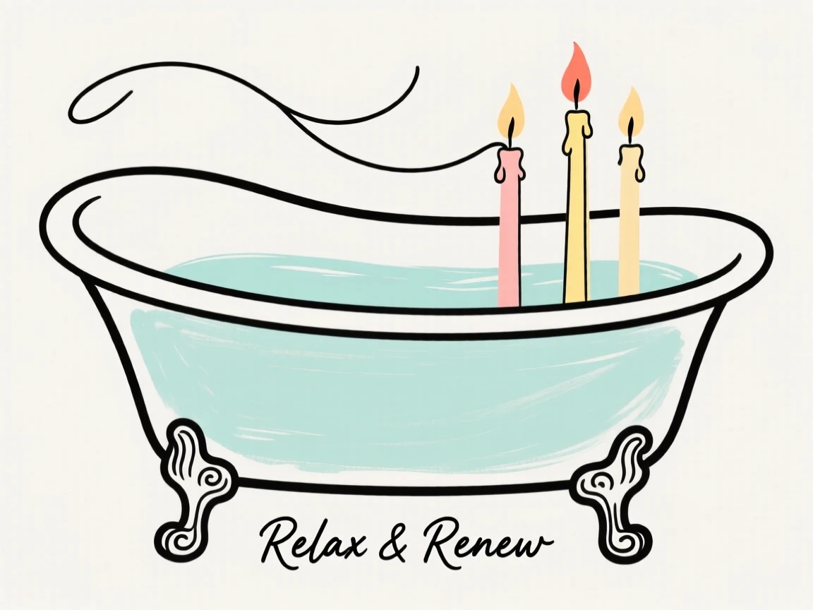 A clawfoot bathtub with candles