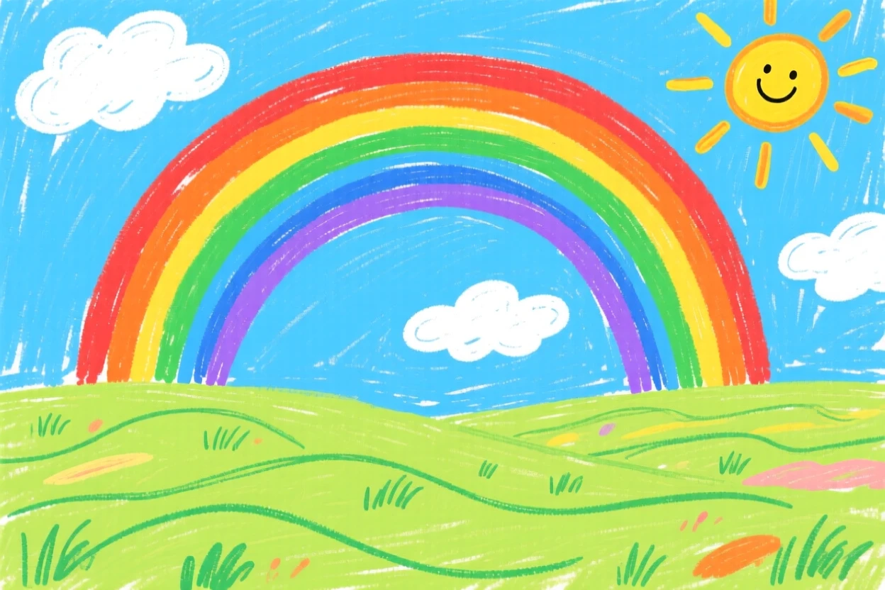 A wide open prairie under a brilliant double rainbow.