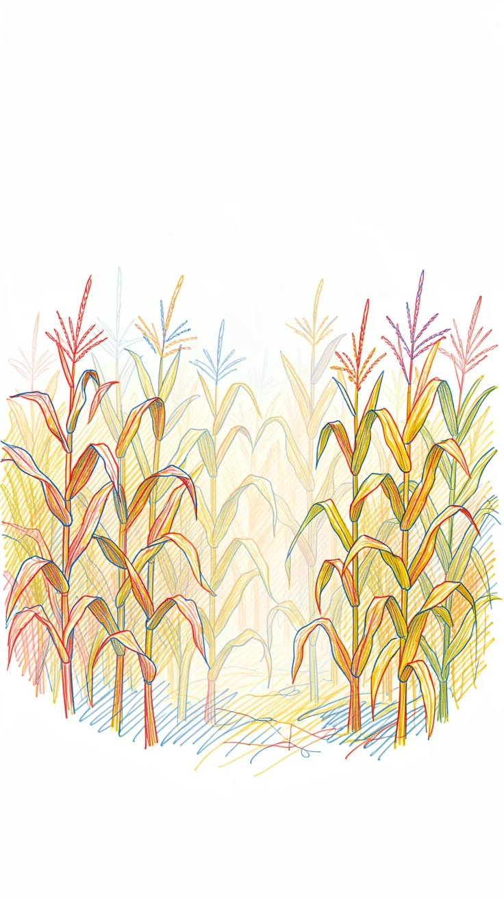 An autumn harvest morning with mist settling over golden cornfields