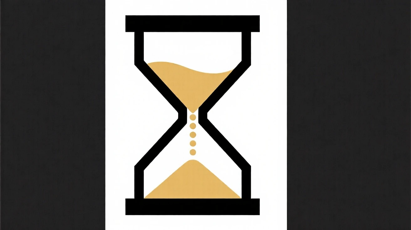 An hourglass with sand slowly falling