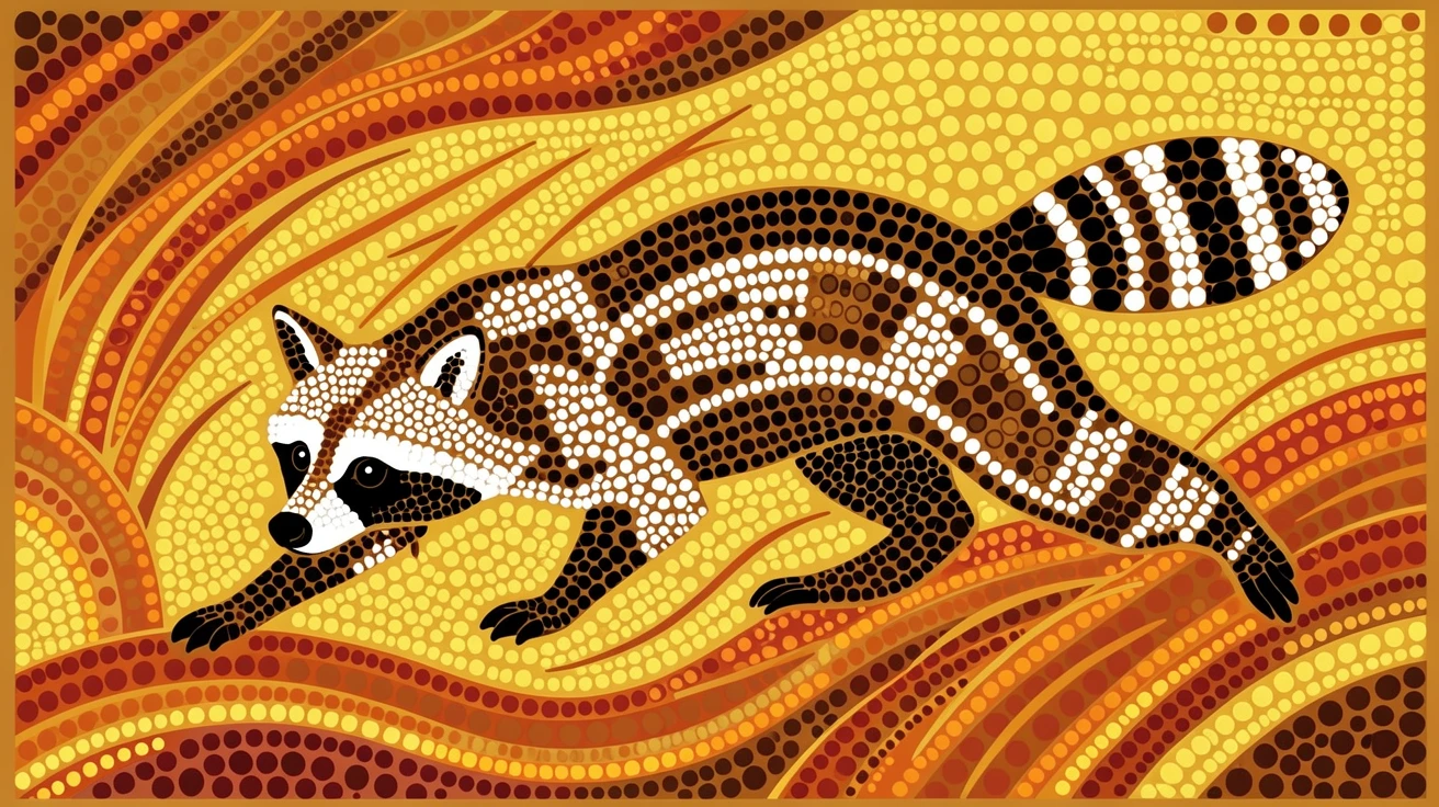 A raccoon bounding across a golden meadow