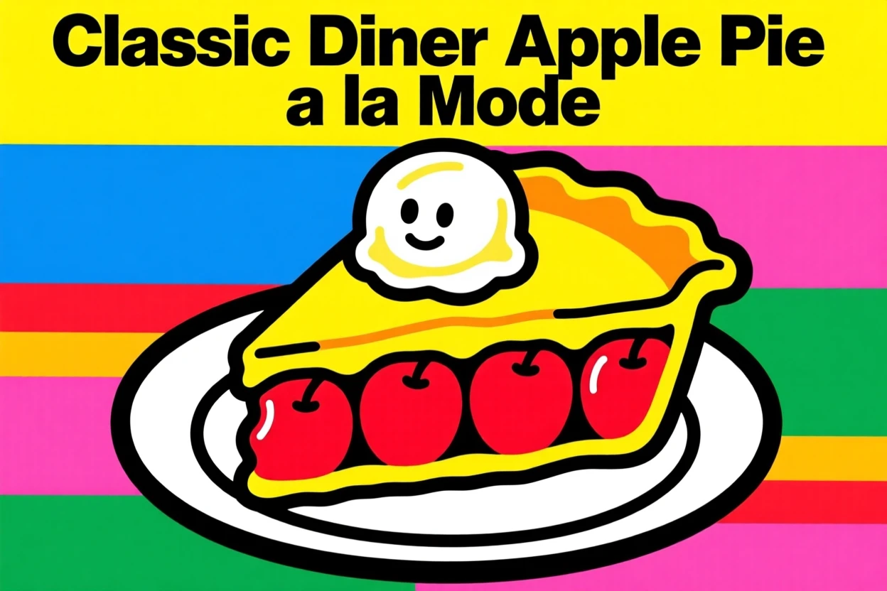 Classic diner apple pie a la mode