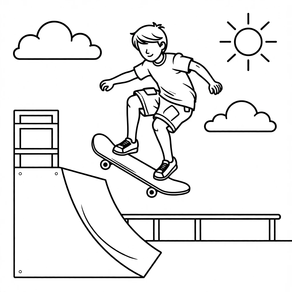 A young skateboarder doing a trick at a skate park
