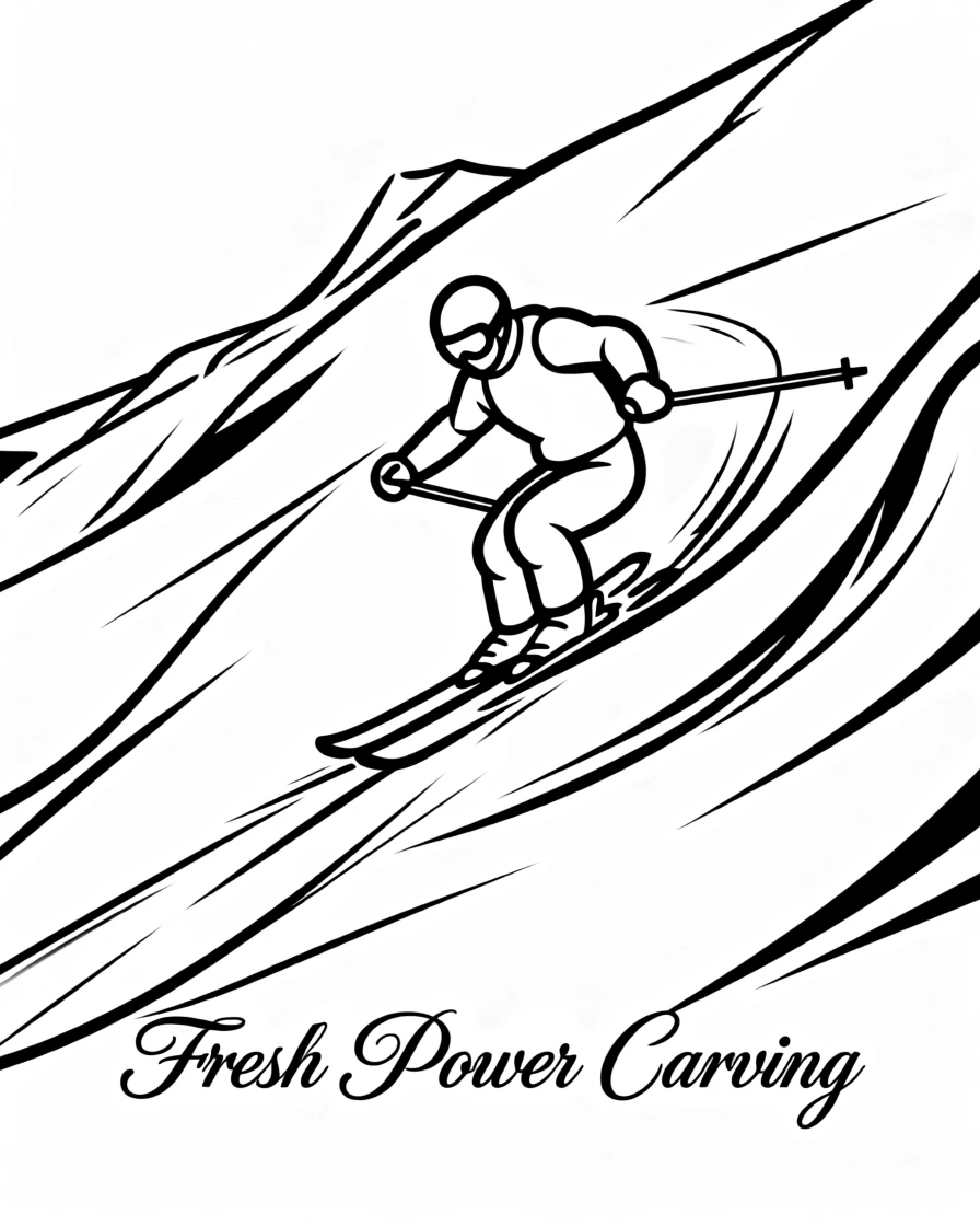 A skier carving fresh powder down a steep mountain slope.