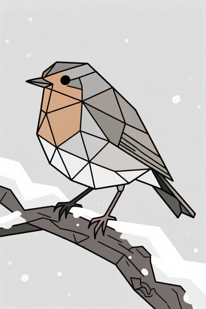 A robin perched on a snowy branch in winter