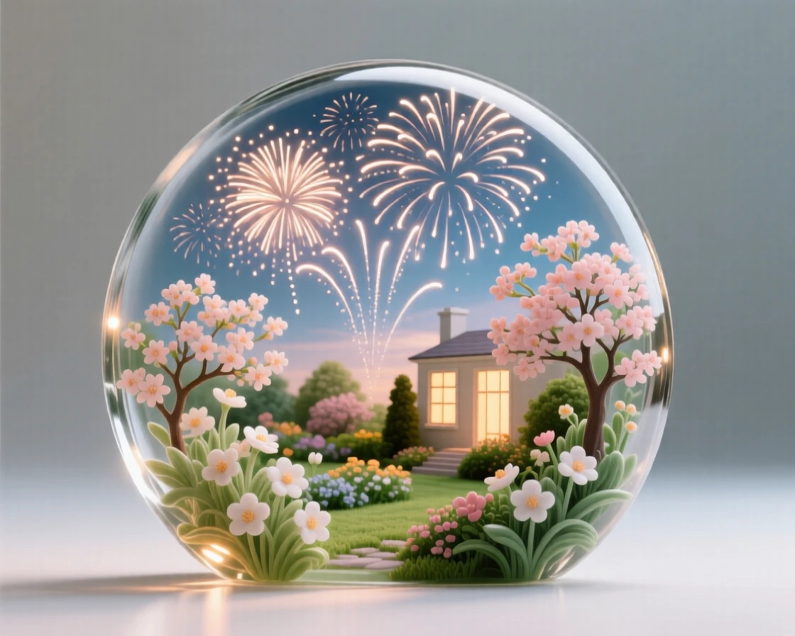 With fireworks lighting up the summer sky, a garden bursting into bloom on the first day of spring, while warm light spills from every window nearby