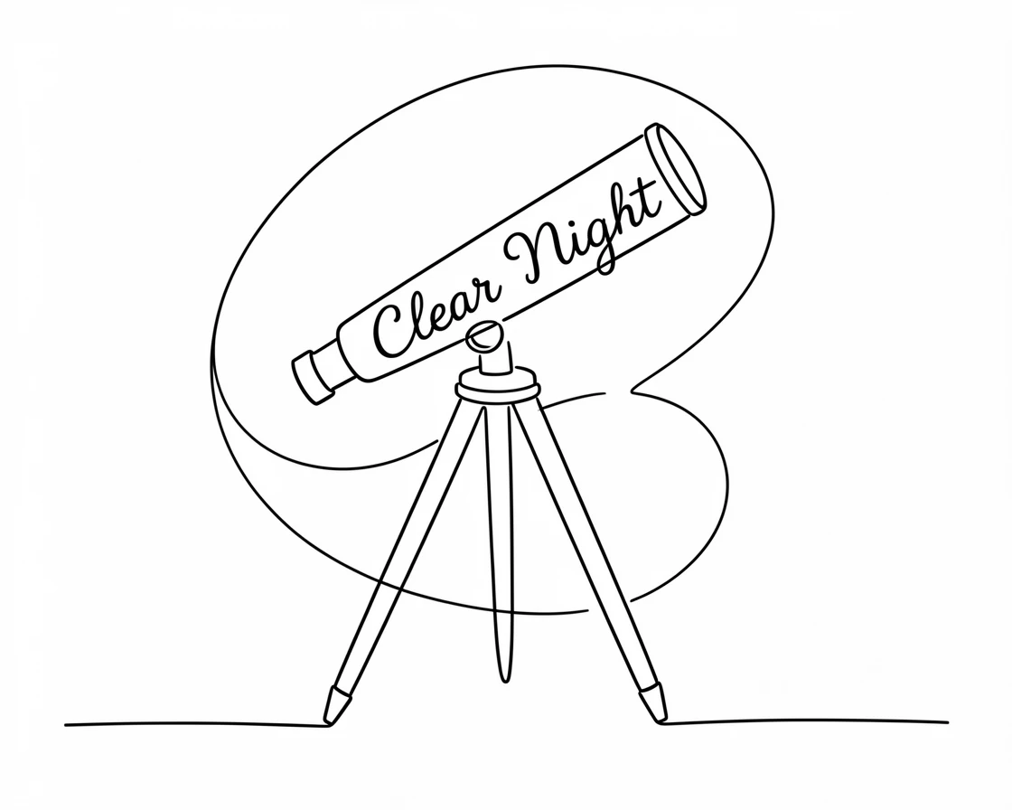 A stargazer's telescope set up in a backyard on a clear night