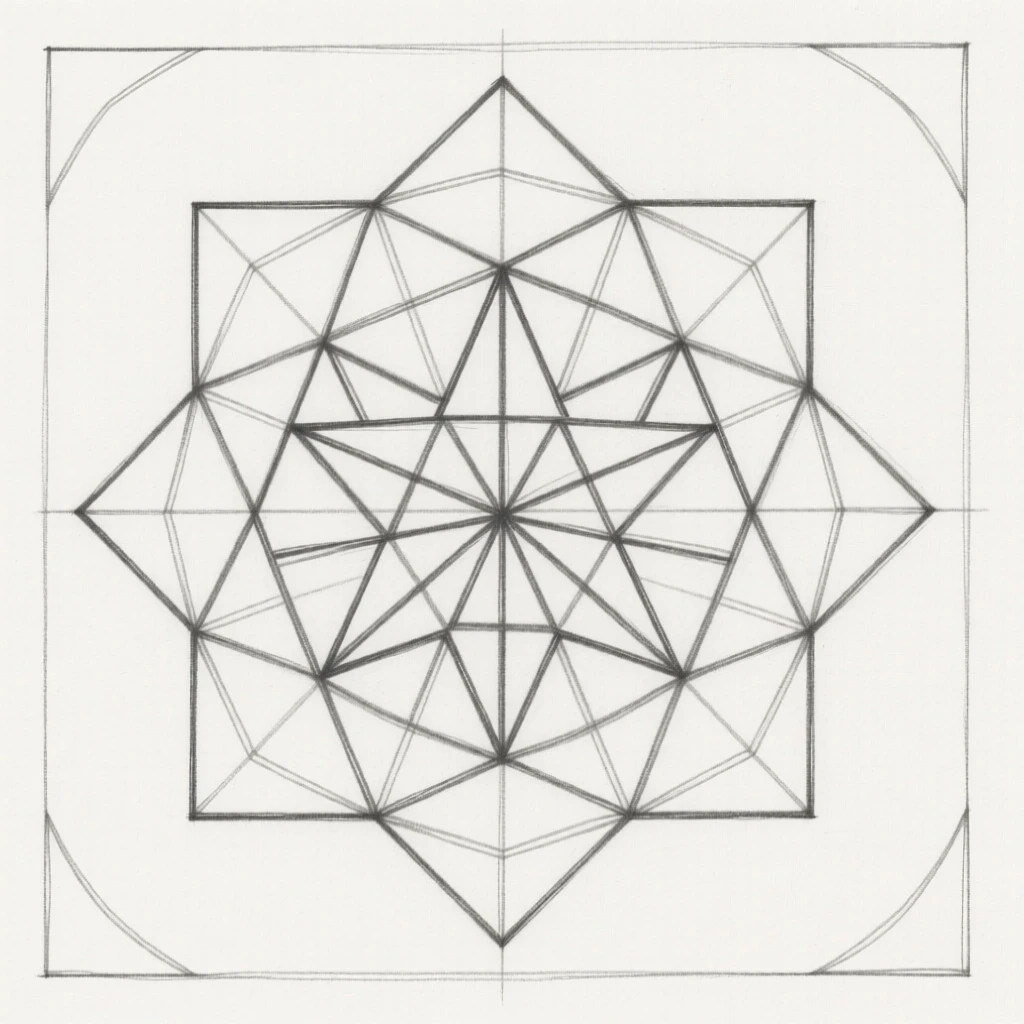An intricate mandala featuring a central star pattern