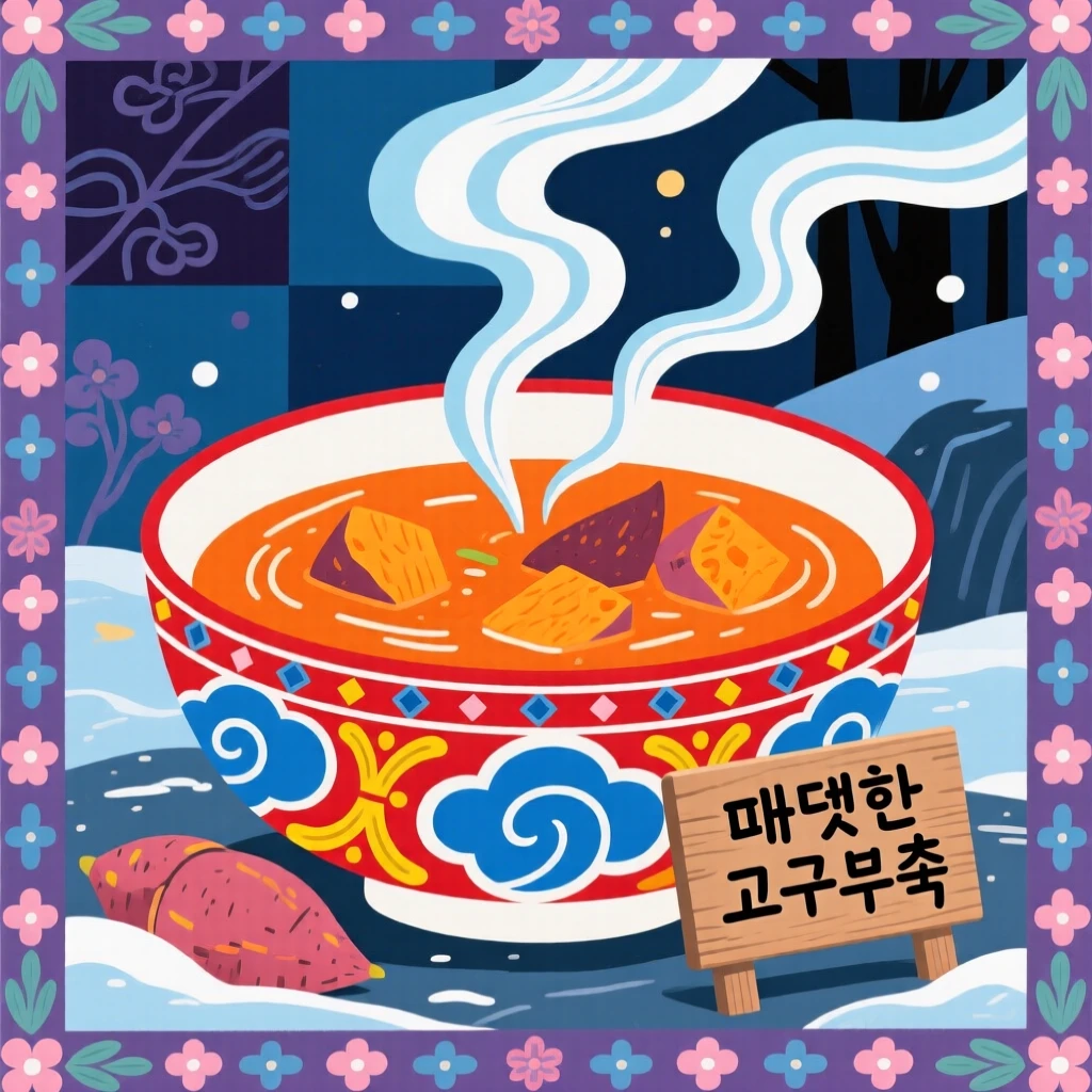 A bowl of warm sweet potato soup on a cold evening.