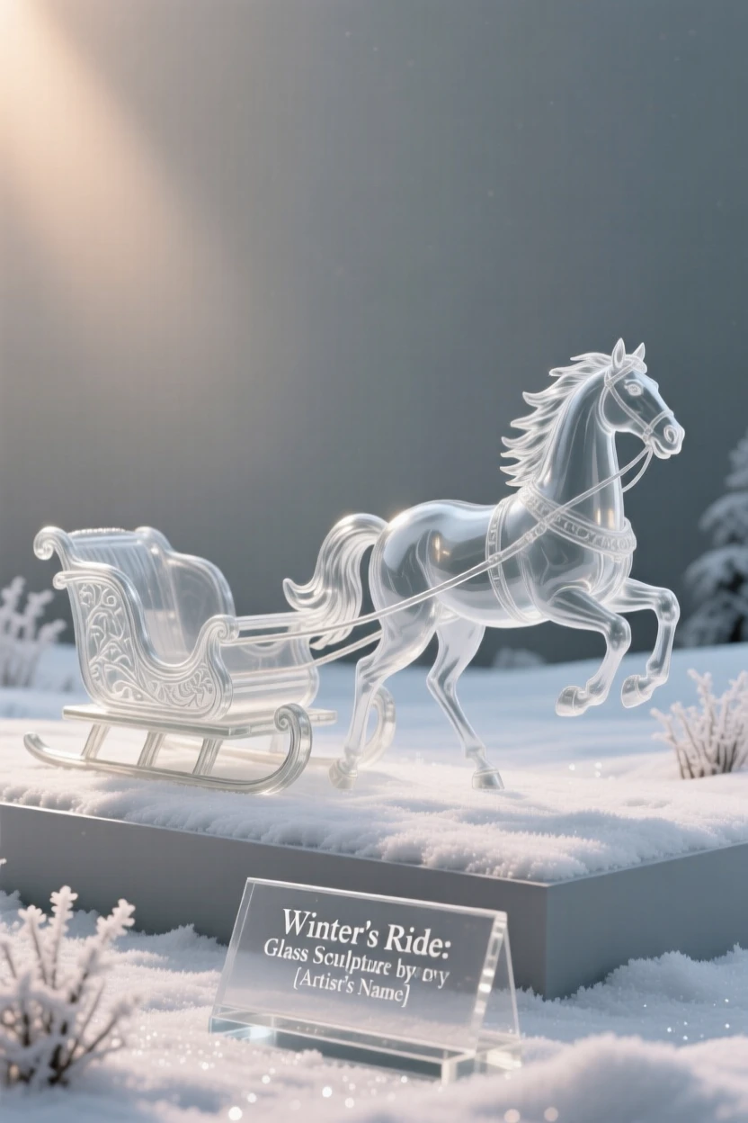 As frost begins to sparkle across the ground, a horse-drawn sleigh gliding across a snow-covered field, while children's laughter rings out across the yard