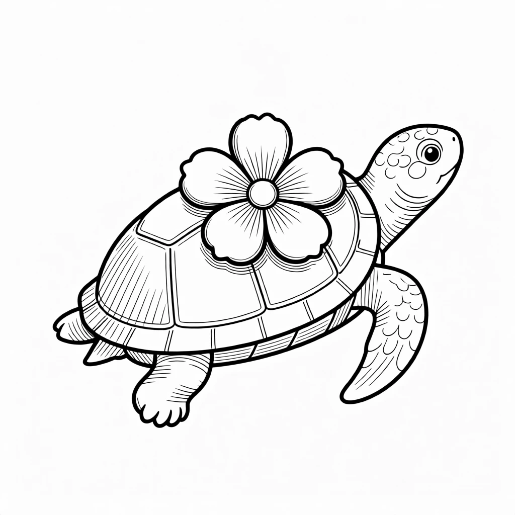A tiny turtle wearing a flower on its shell