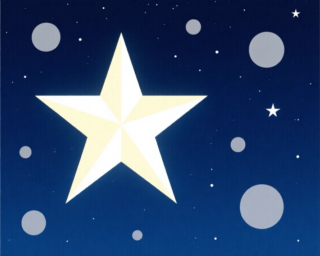 A single star shining brightest in a night sky
