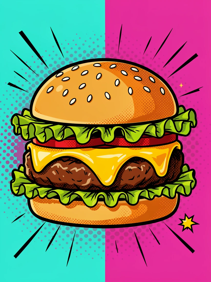 A juicy cheeseburger with melted cheddar freshly prepared and ready to be enjoyed