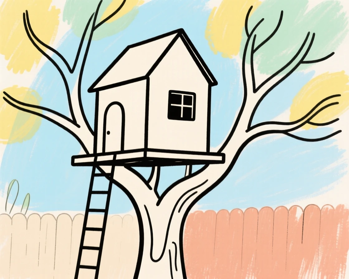A backyard treehouse for children