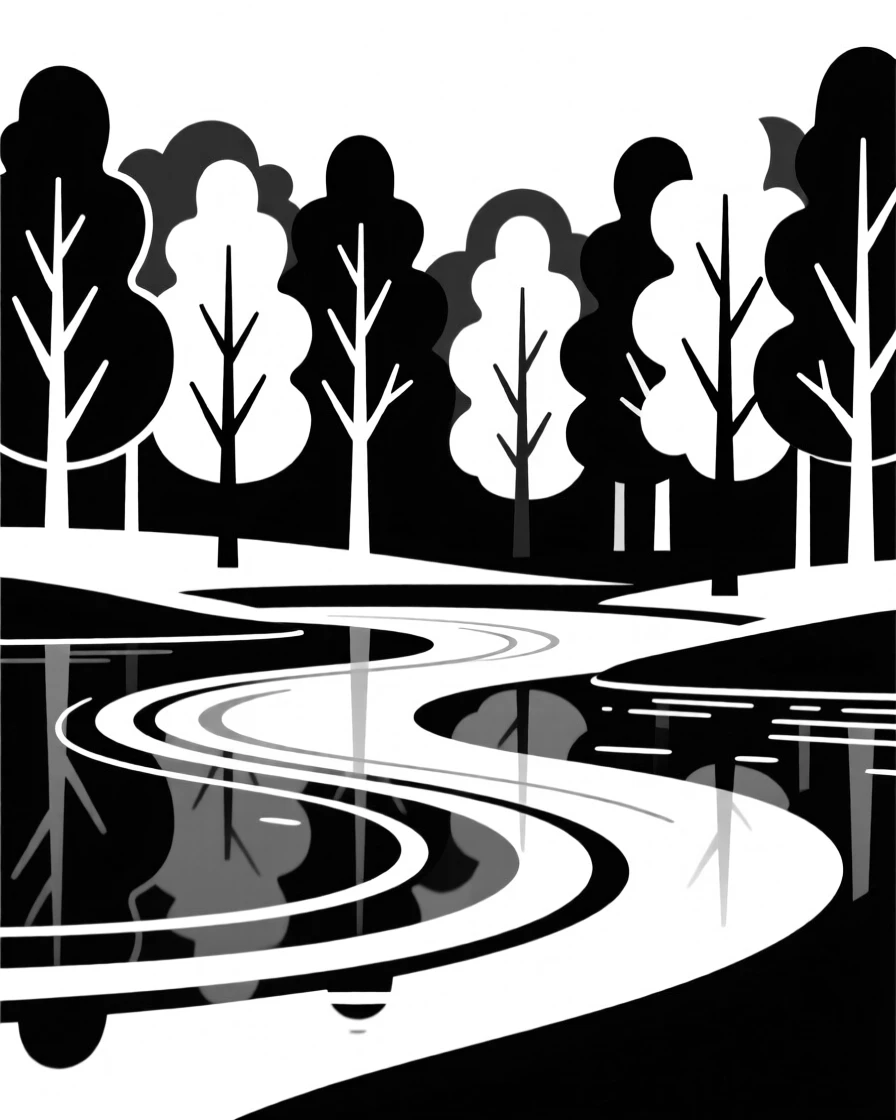 A tranquil lake surrounded by autumn trees.