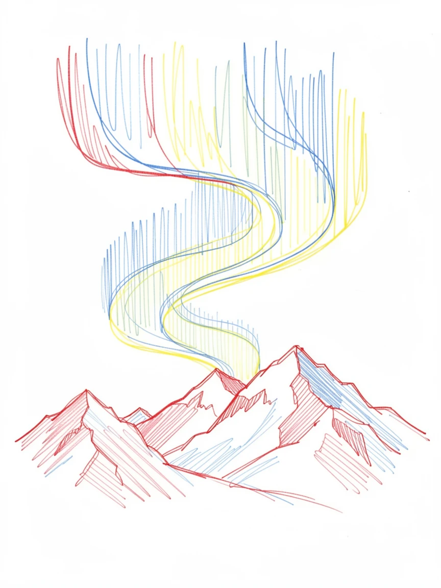 A winter aurora glowing above a snow-covered mountain range