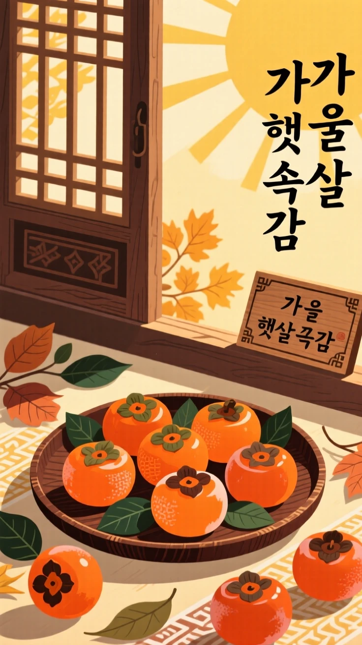 A tray of persimmons drying in the autumn sun beside a window.