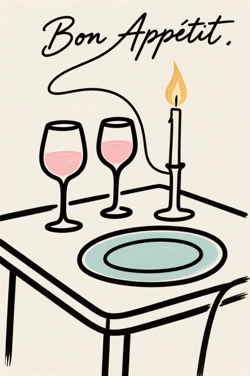 A candlelit dinner table setting