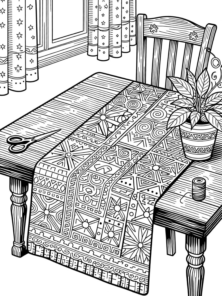 A scene with vibrant traditional wax-print fabric patterns.