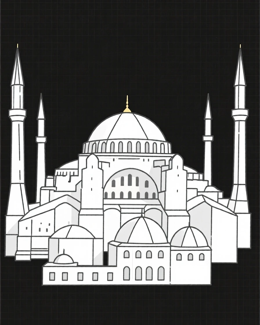 The Hagia Sophia with its grand central dome