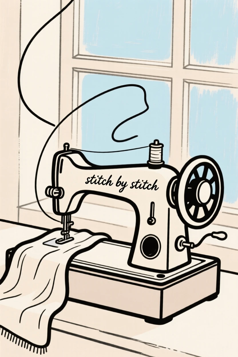 A vintage sewing machine by a window
