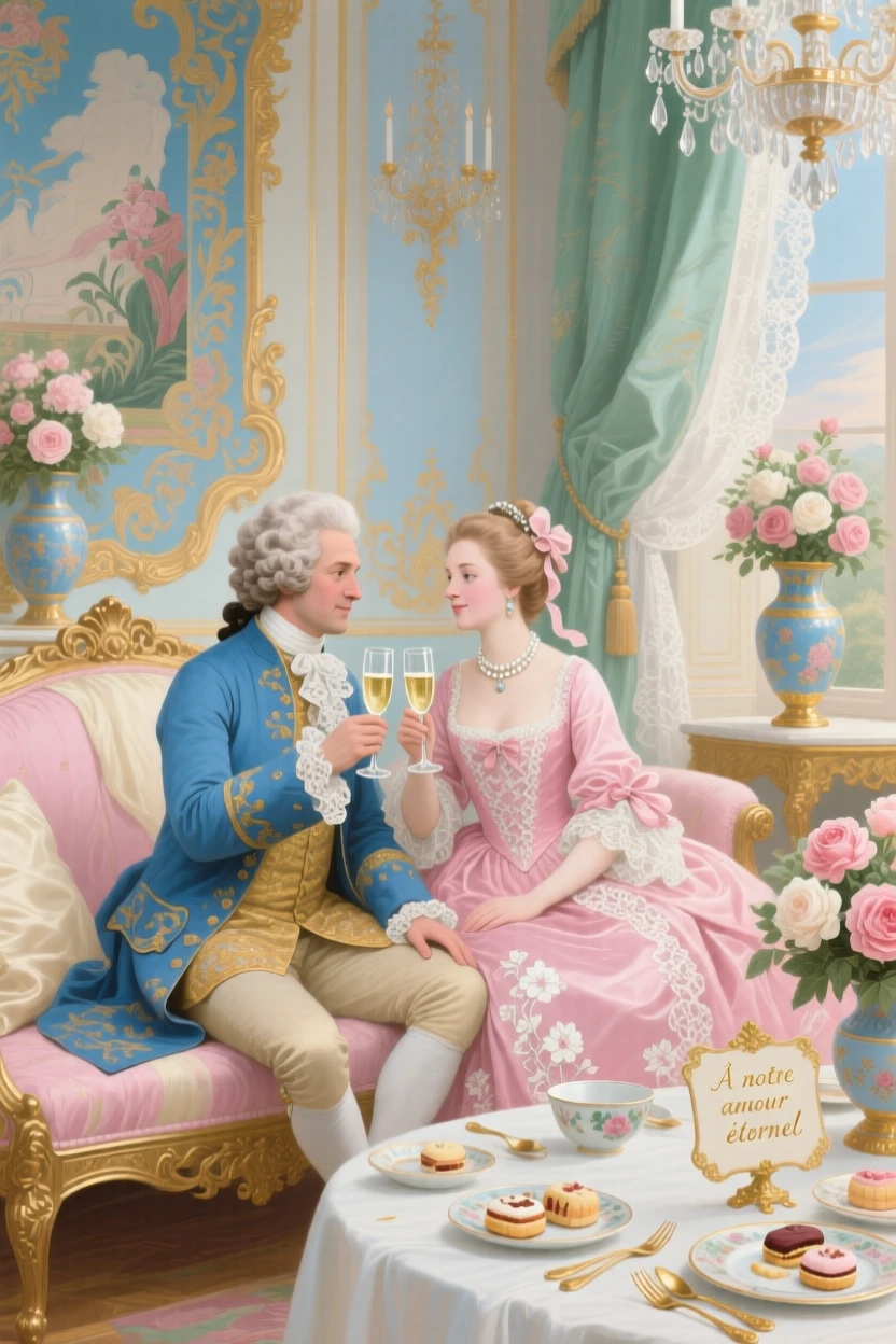 A king and queen sharing a private toast after a grand banquet  