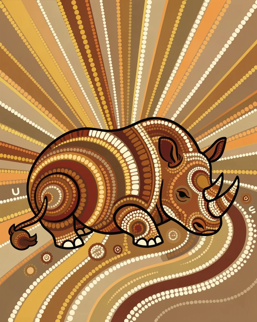 A rhinoceros basking in the afternoon sun