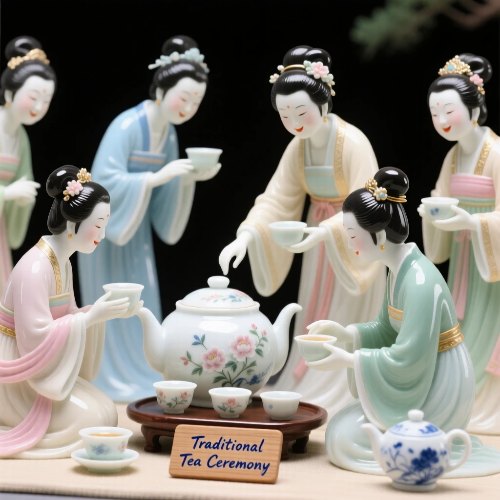 A vibrant traditional tea ceremony celebration, filled with joyful movement and tradition.