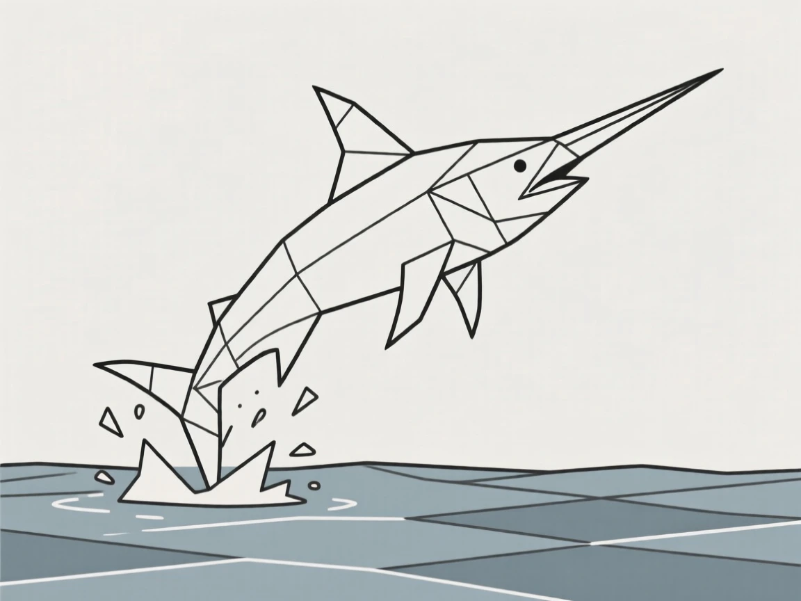 A swordfish leaping from the ocean surface