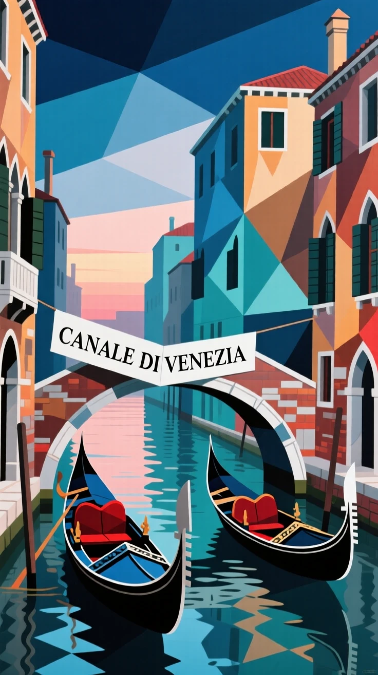 A breathtaking view of the canals of Venice, reflected perfectly in still water at dawn.