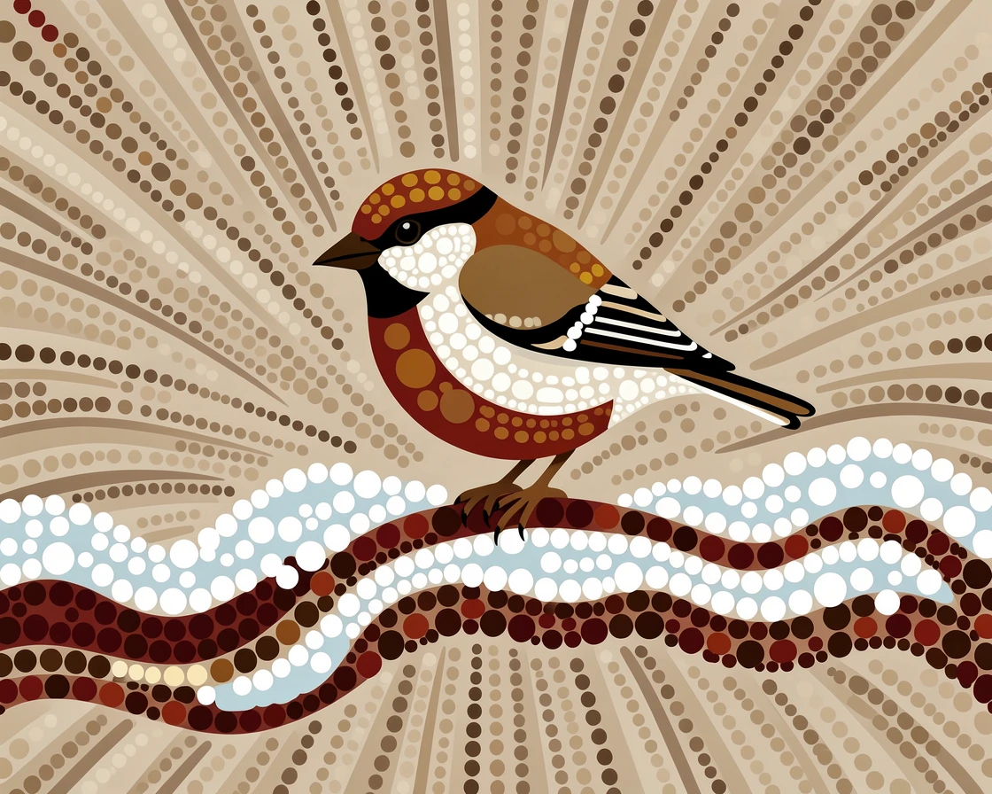 A finch landing gently on a snowy branch