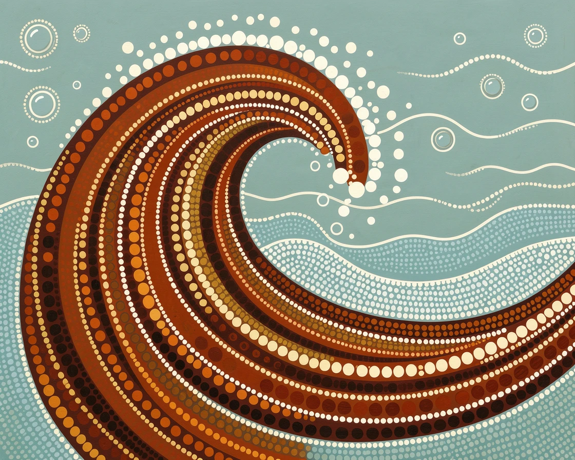 A tidal wave drifting through crystal clear water