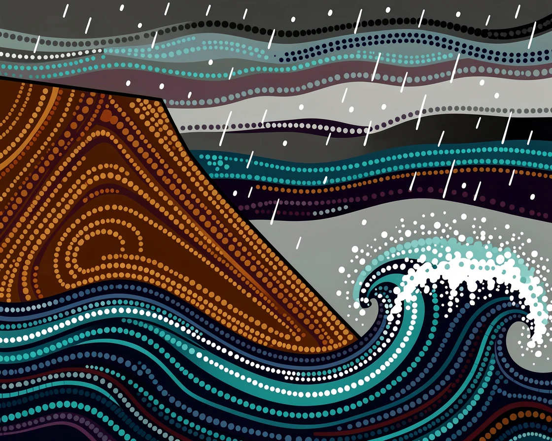 A wave-battered cliff during a dramatic storm