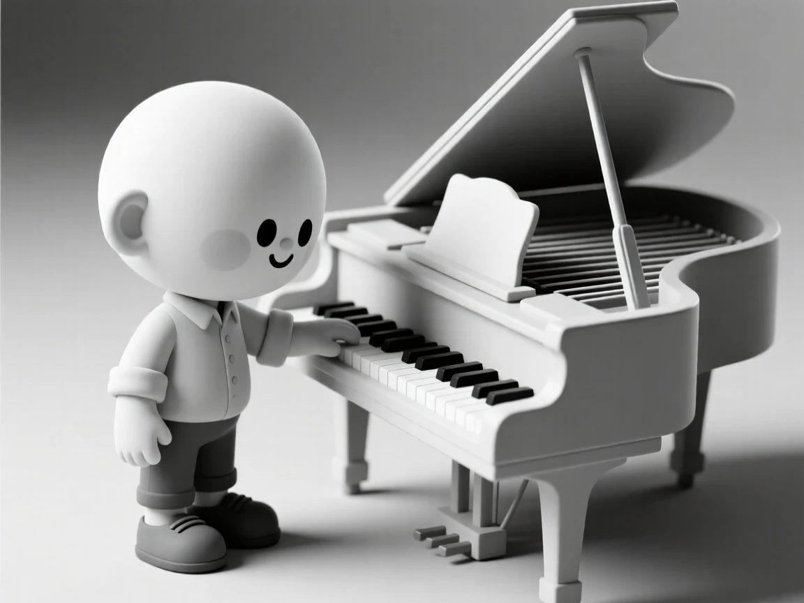 A gentle piano tuner adjusts strings inside an open grand piano, ear pressed close to catch each note.