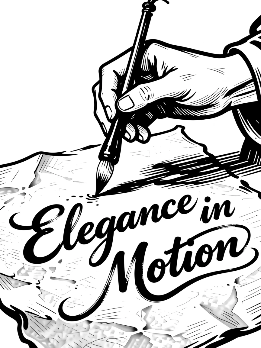 A calligrapher carefully inking elegant letters on parchment.