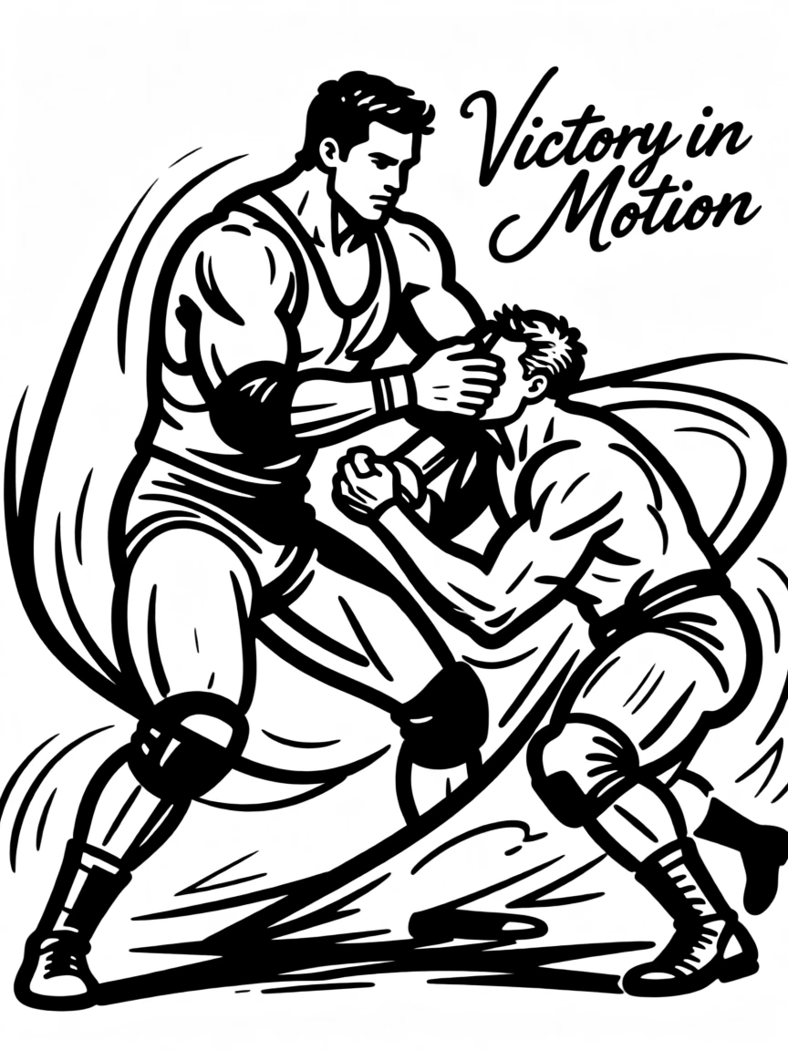 A wrestler pinning an opponent in a dramatic mid-match moment.