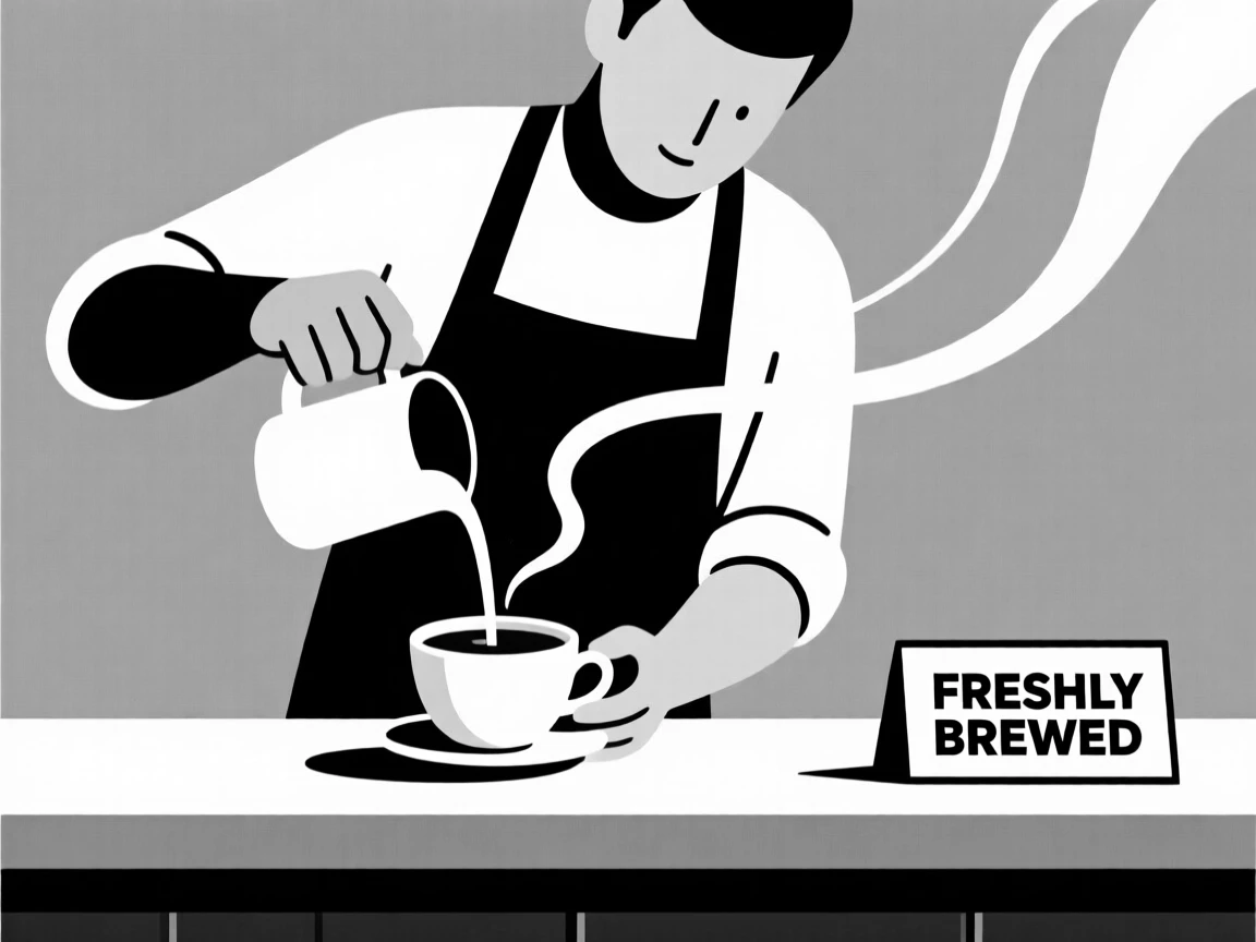 A barista crafting a cup of coffee.