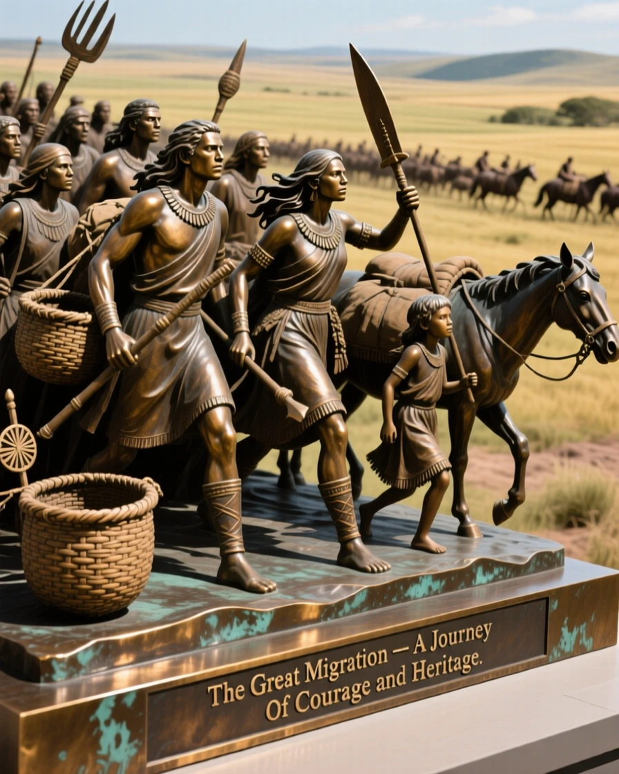 A great migration of an ancient people across the plains, with a strong sense of narrative and history, evoking legend and timeless drama