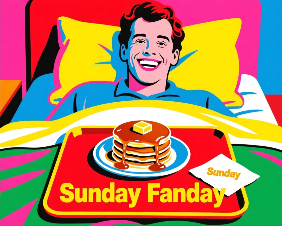 Sunday morning pancake breakfast in bed