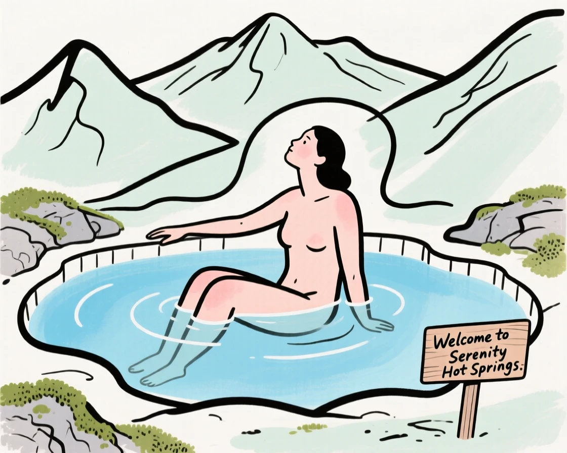 A hot spring soak in the mountains