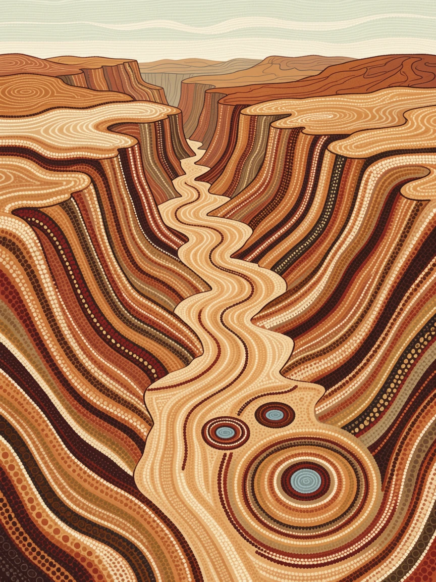 A windswept desert canyon stretching to the horizon