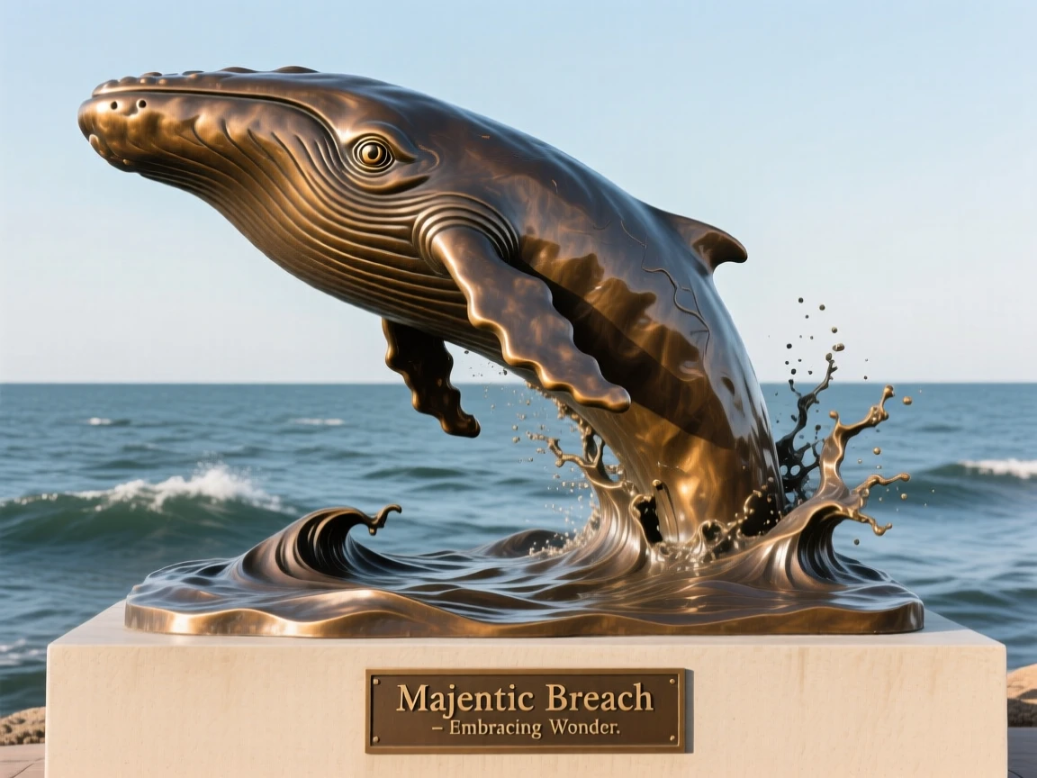A whale breaching the ocean surface, with striking, expressive eyes, evoking wonder and majesty