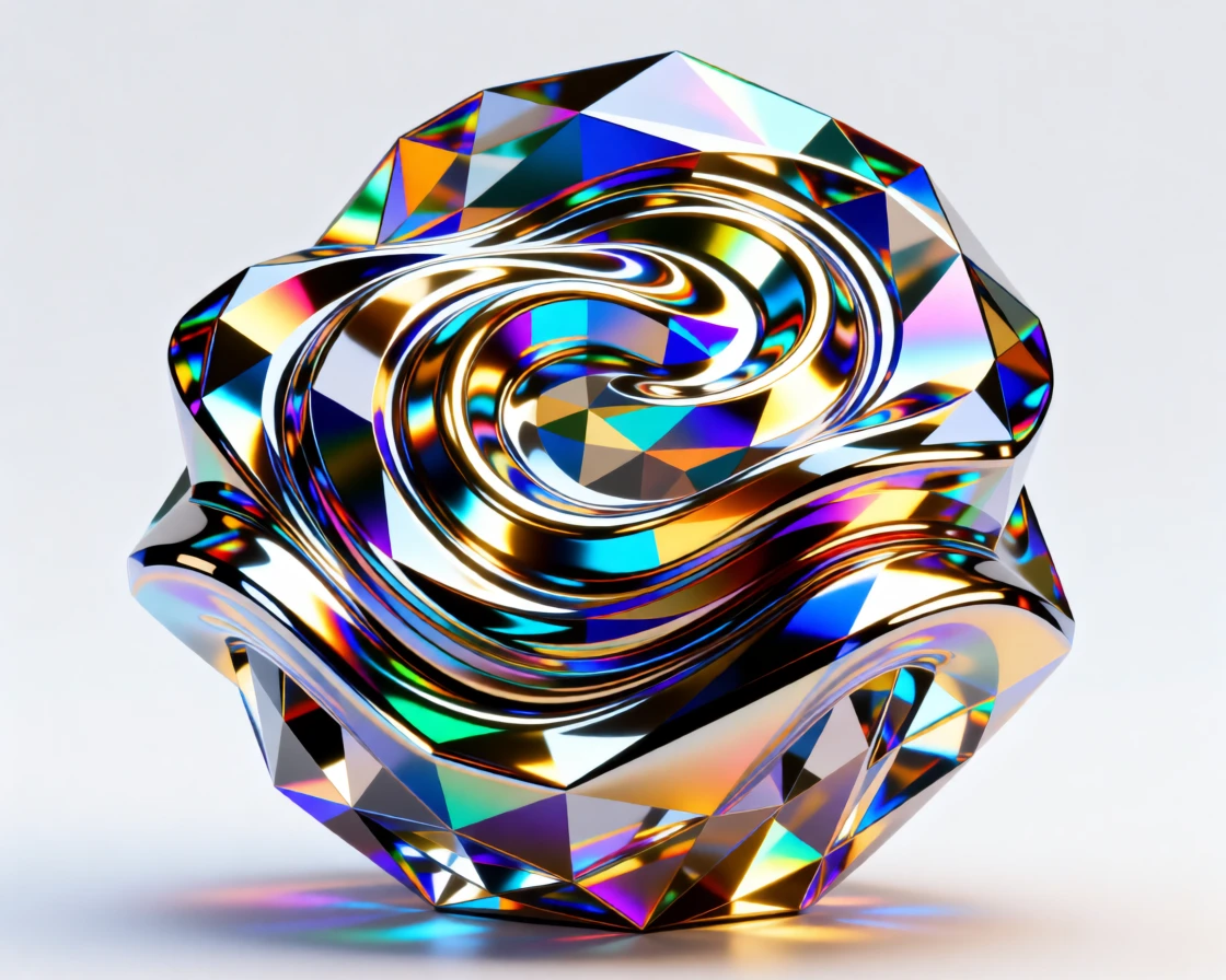 An abstract composition of flowing liquid metal forming intricate rippling patterns.