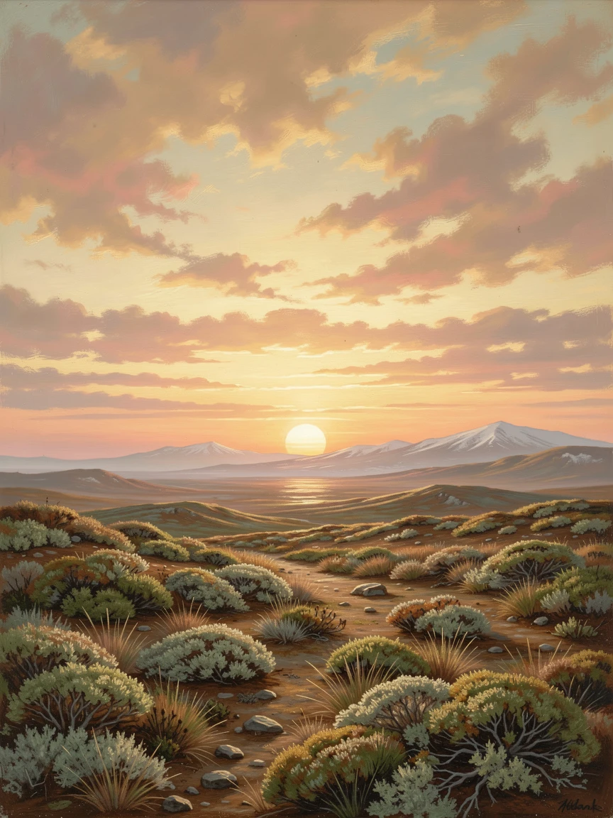 A tundra glowing under a low, endless sun.