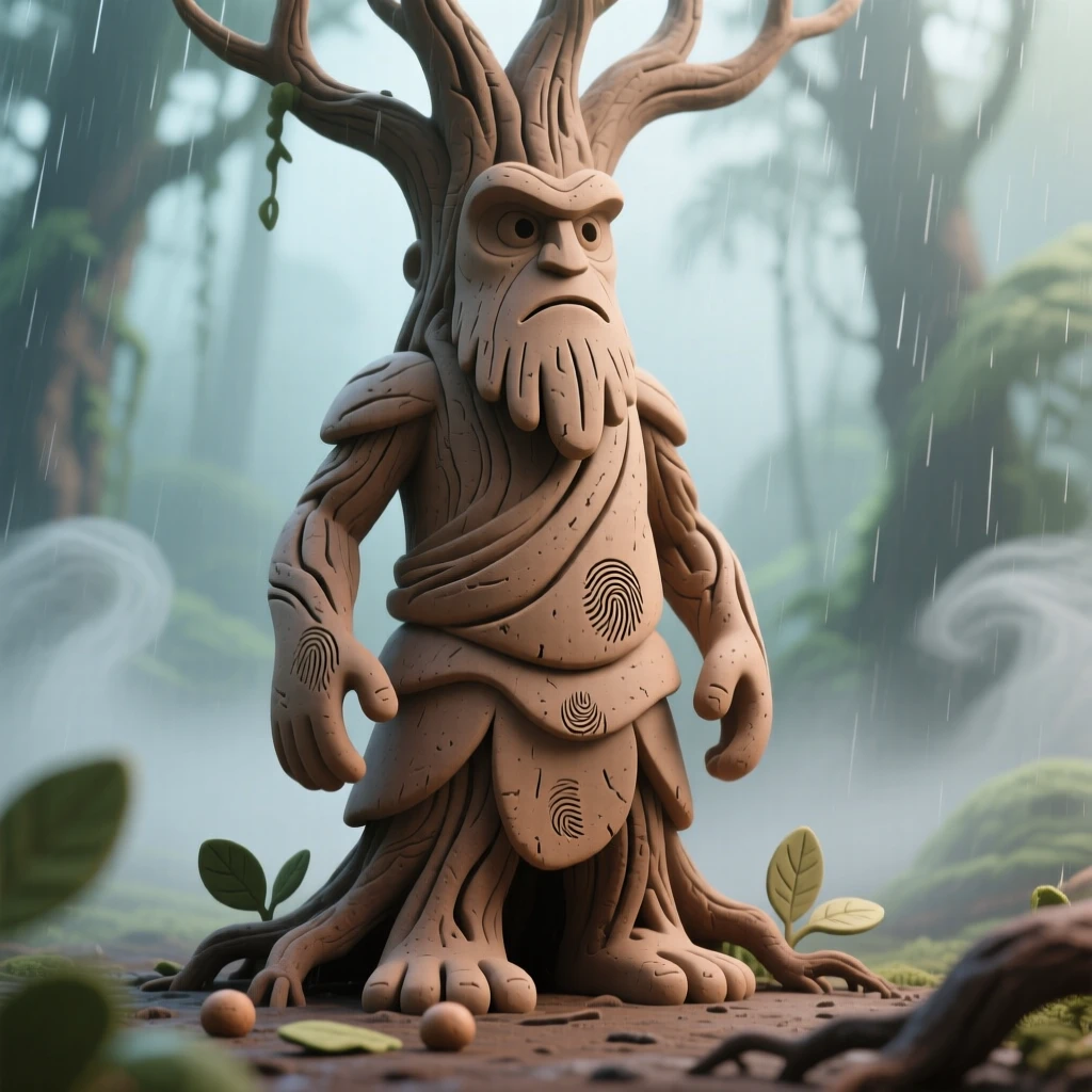 Tane Mahuta standing as a colossal tree god in misty rainforest