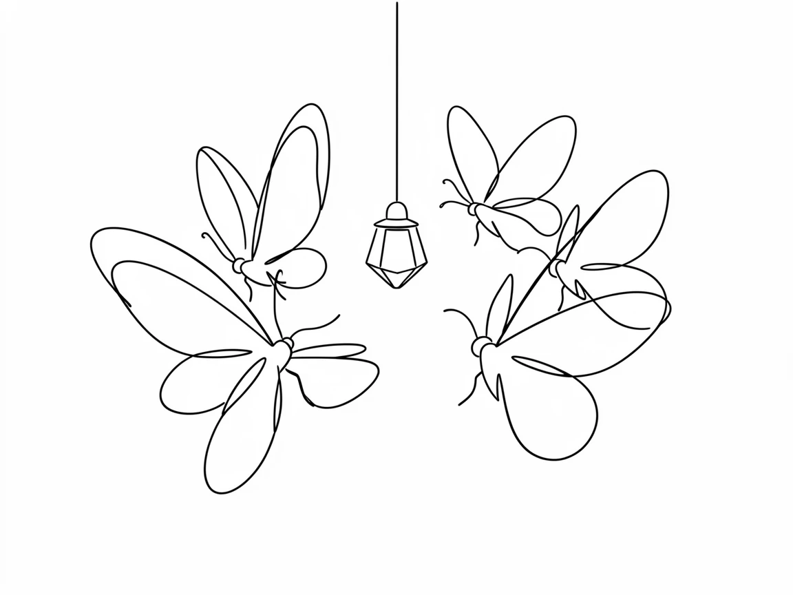 A cluster of moths gathered around a porch light at night