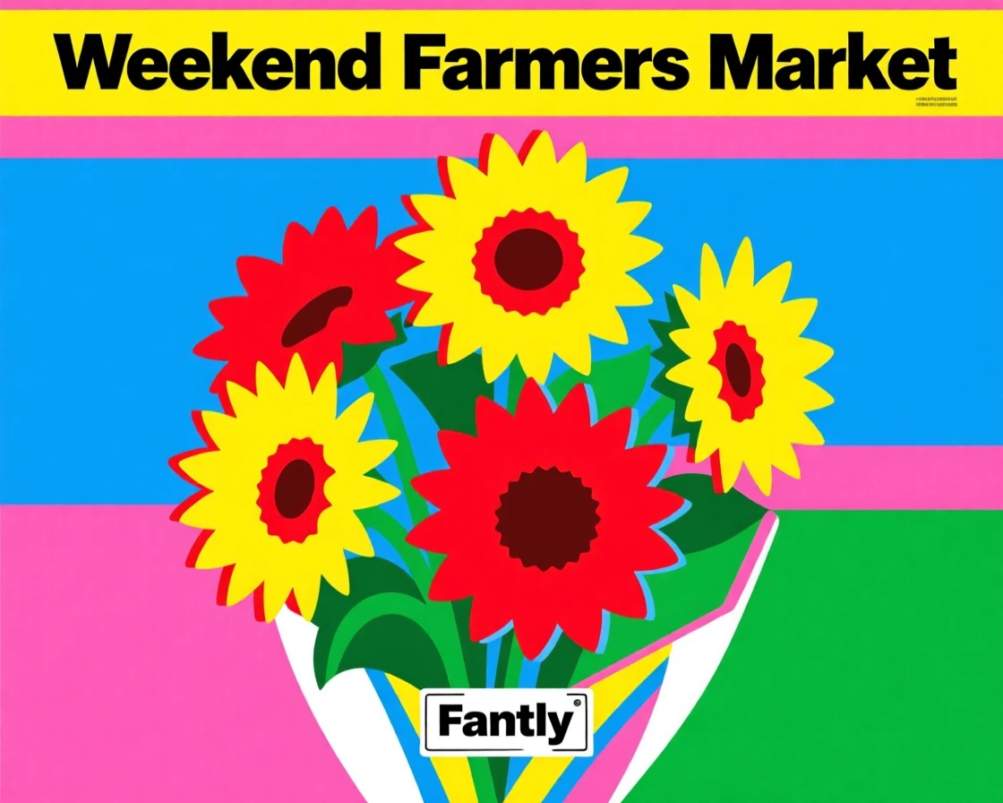 Weekend farmers market bouquet of sunflowers