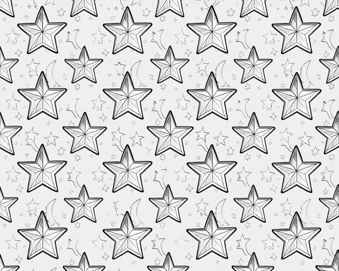 A repeating pattern of stars and crescent moons