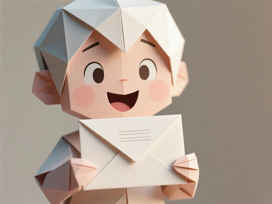 A child's face lighting up upon seeing a long-awaited letter from a pen pal.